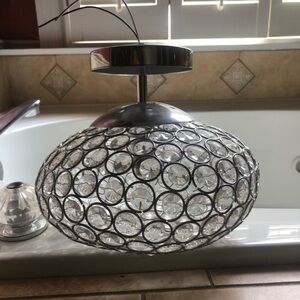 Silver Crystal Pendant Light